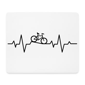 Fahrrad Herzschlag – Geschenk für Radsport-Fans - Mousepad (Querformat) - Weiß - Vorne