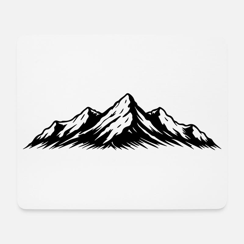 Berge Symbol Alpen - Mousepad (Querformat) - Weiß