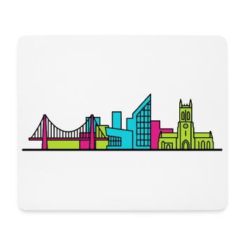 Hull City Skyline: Die Deep Aquarium Line Art - Mousepad (Querformat) - Weiß - Vorne
