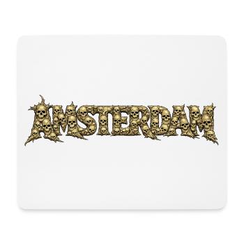 AMSTERDAM Totenschädel-Schrift - Mousepad (Querformat) - Weiß - Vorne