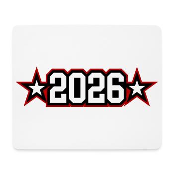 2026 Jahr - Mousepad (Querformat) - Weiß - Vorne