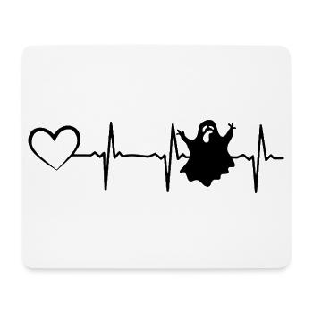 Halloween Heartbeat Heart Ghost Halloween Ghost - Mousepad (Querformat) - Weiß - Vorne