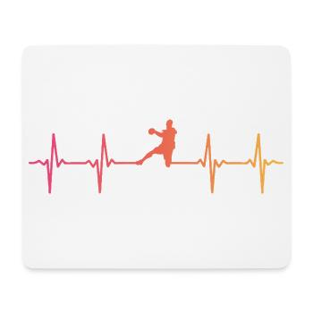 Handball Sunset Heartbeat Handballer - Mousepad (Querformat) - Weiß - Vorne
