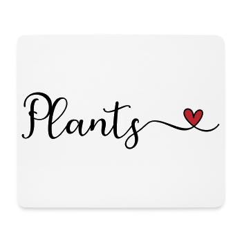 Plants Heart niedliche Typografie - Mousepad (Querformat) - Weiß - Vorne