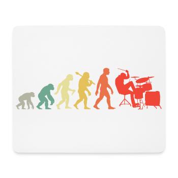Retro Schlagzeuger Evolution Schlagzeug für Männer - Mousepad (Querformat) - Weiß - Vorne