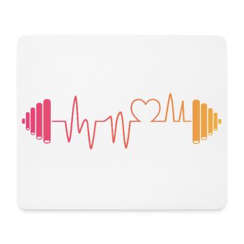 hantel herzschlag fitness bodybuilder pumpen  - Mousepad (Querformat) - Weiß - Vorne