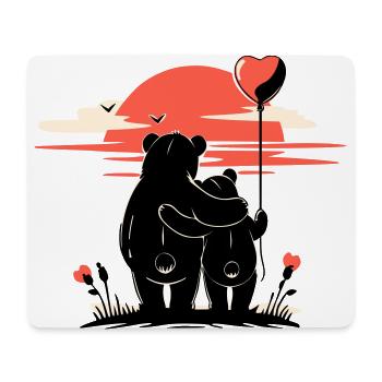 Bär in Liebe - Romantischer Sonnenuntergang - Mousepad (Querformat) - Weiß - Vorne
