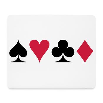 Poker - Jeu de cartes - Tapis de souris (format paysage) - blanc - Devant