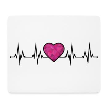 ECG du battement cardiaque - Tapis de souris (format paysage) - blanc - Devant