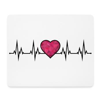 Herzschlag EKG  - Mousepad (Querformat) - Weiß - Vorne