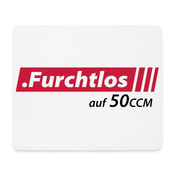 Furchtlos auf 50ccm Stolzer Mofa- und Mopedfahrer - Mousepad (Querformat) - Weiß - Vorne