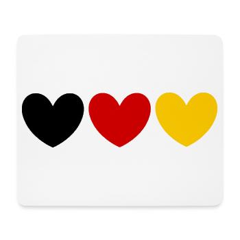 Maillot de fan en forme de cœur des couleurs de l’Allemagne - Tapis de souris (format paysage) - blanc - Devant