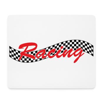 Racing Checked Flag - Car Auto Bike Race - Mouse Pad (horizontal) - white - Front