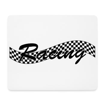 Racing Checked Flag - Car Auto Bike Race - Mouse Pad (horizontal) - white - Front