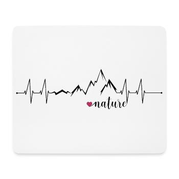 Love Nature Mountains Heart Rate ECG - Graphic Design - Mouse Pad (horizontal) - white - Front