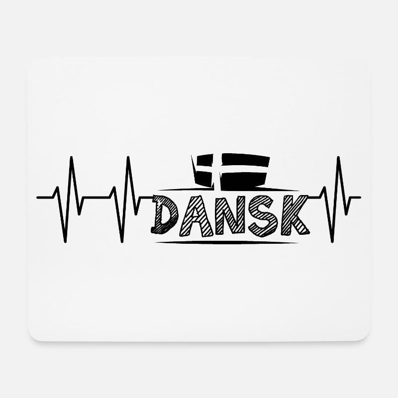 puls dansk flagge illustration herzschlag symbol - Mousepad (Querformat) - Weiß