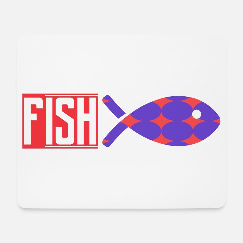 FISCH. HUMOR. FISCH. SARDINE. APRILSCHERZ - Mousepad (Querformat) - Weiß