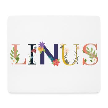 LINUS name decorated with flowers - Mouse Pad (horizontal) - white - Front