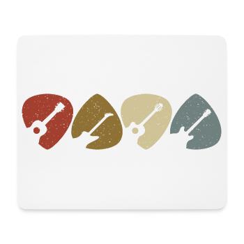 Retro Vintage Guitar Pick Player - Mouse Pad (horizontal) - white - Front