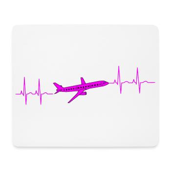 Herzschlag Kardiogramm Ferien Flugzeug  - Mousepad (Querformat) - Weiß - Vorne