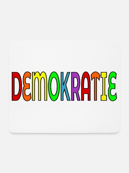 SCHRIFTZUG DEMOKRATIE - Mousepad (Querformat) - Weiß