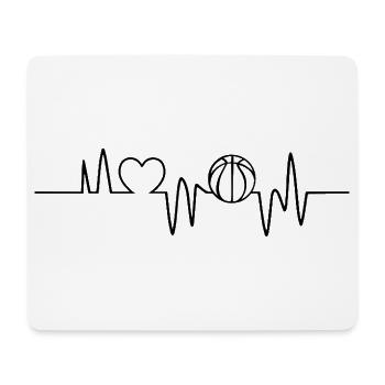 Basket-ball Heartbeat Joueur de basket-ball - Tapis de souris (format paysage) - blanc - Devant
