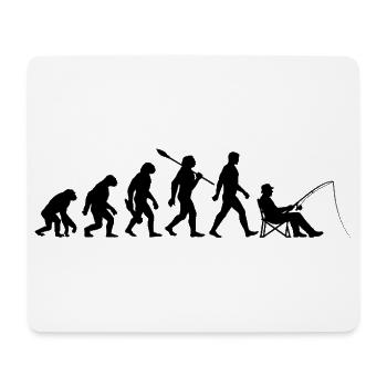 Evolution - angeln, Angler Geschenk - Mousepad (Querformat) - Weiß - Vorne