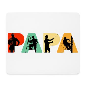 Papa Électricien Sparky Silhouette rétro - Tapis de souris (format paysage) - blanc - Devant