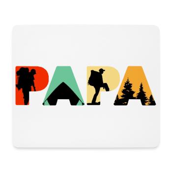 Papa Camping Hiking Retro Vintage Silhouette - Mouse Pad (horizontal) - white - Front