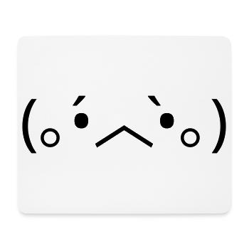 Sad Emote (。 •́︿•̀｡ ) disappointed - Mouse Pad (horizontal) - white - Front