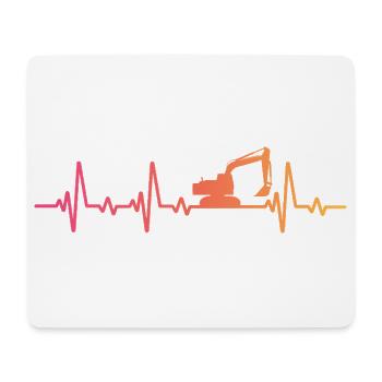 Sunset Heartbeat Baubagger - Mousepad (Querformat) - Weiß - Vorne