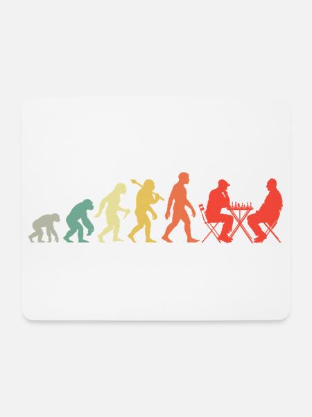 Retro Schach Schachspieler Evolution Schachspiel - Mousepad (Querformat) - Weiß