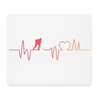 Eishockey herzschlag eishockeyspieler hockey - Mousepad (Querformat) - Weiß - Vorne