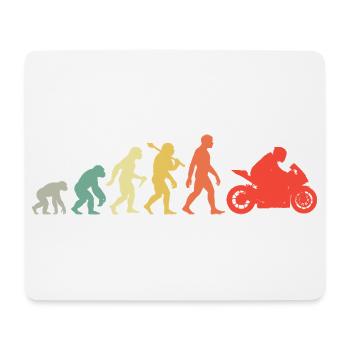 Retro Motorrad Evolution Motorradfahrer Biker - Mousepad (Querformat) - Weiß - Vorne