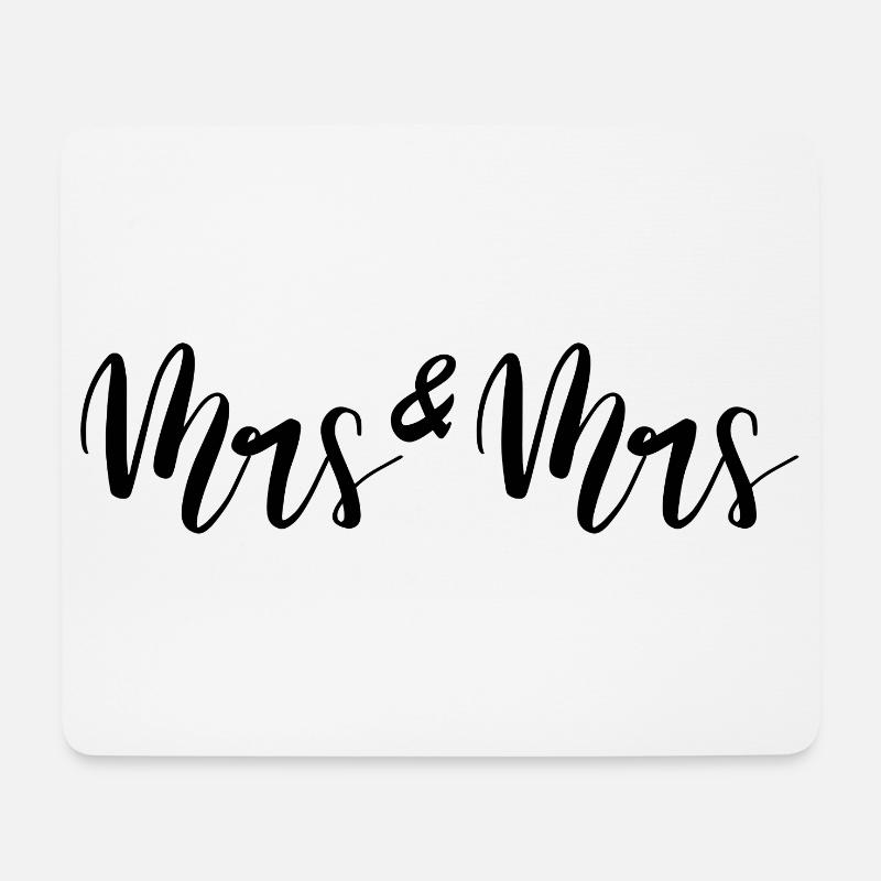 Mrs and Mrs lesbische Hochzeit Heiraten - Mousepad (Querformat) - Weiß
