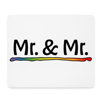 Regenbogen Mr and Mr schwarz - Mousepad (Querformat) - Weiß - Vorne