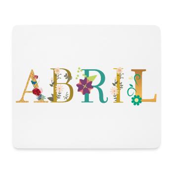 ABRIL Name Decorated with Flowers - Mouse Pad (horizontal) - white - Front