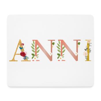 ANNI Name mit Blumen geschmückt - Mousepad (Querformat) - Weiß - Vorne