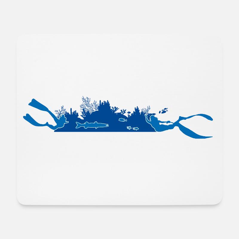 Plongée et apnée - Silueta Arrecife - Tapis de souris (format paysage) - blanc
