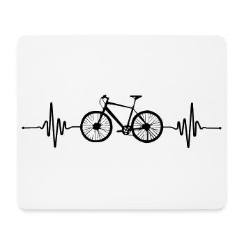 Herzschlag Beat Fahrrad - Mousepad (Querformat) - Weiß - Vorne