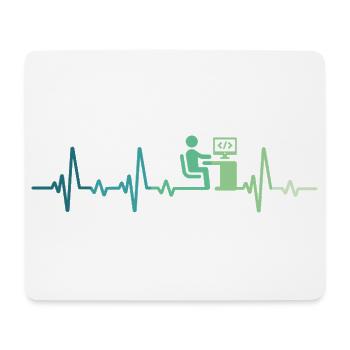 Heartbeat Programmer-Entwickler - Mousepad (Querformat) - Weiß - Vorne