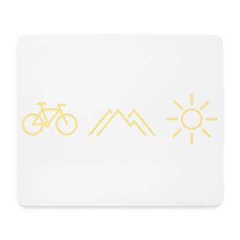 Rad Berge Sonne - Mousepad (Querformat) - Weiß - Vorne