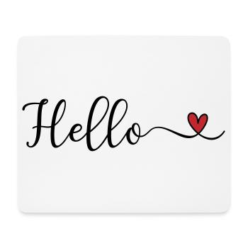 Hello Heart Typography - Mouse Pad (horizontal) - white - Front