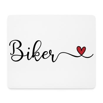Biker with heart - Mouse Pad (horizontal) - white - Front