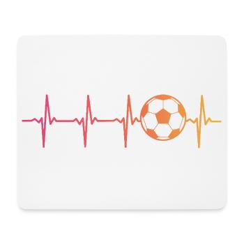 Fußball Herzschlag Fussball Fußballer - Mousepad (Querformat) - Weiß - Vorne