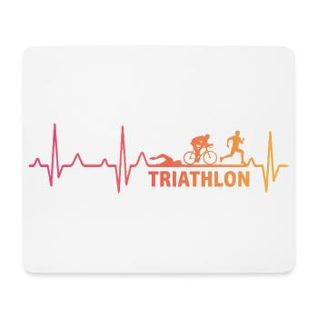 Triathlon herzschlag triathlete triathletin - Mousepad (Querformat) - Weiß - Vorne