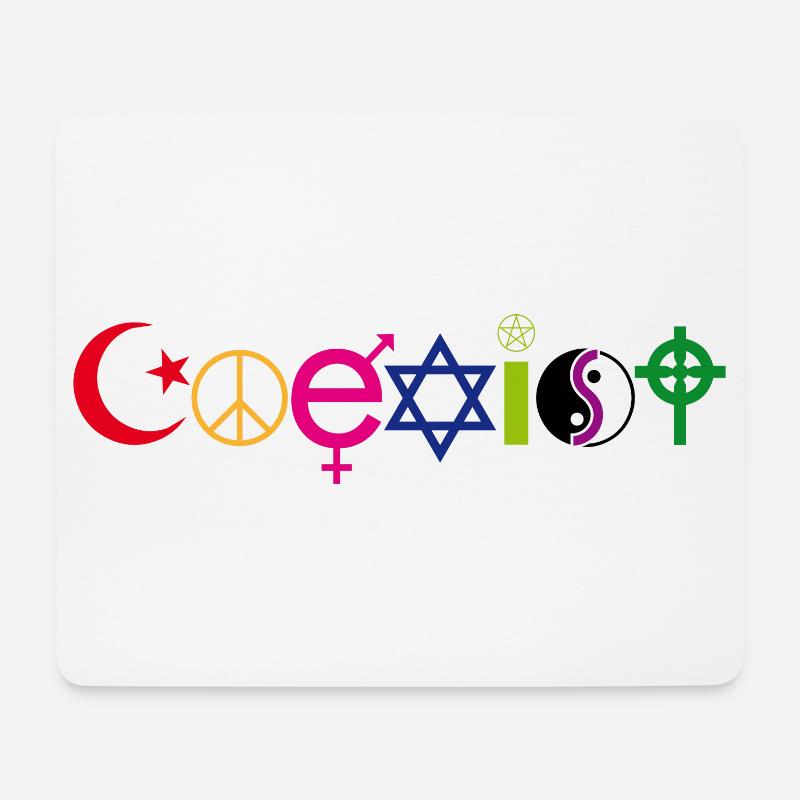 Coexist Symbol Shirt – Frieden Vielfalt Toleranz - Mousepad (Querformat) - Weiß