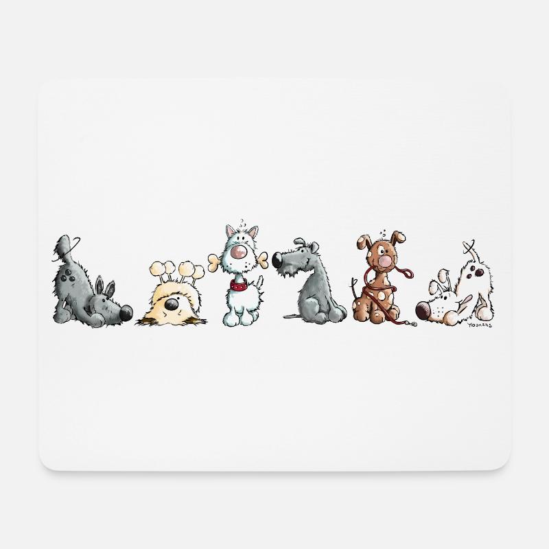Happy Dogs Hunde Rudel Hund Cartoon - Mousepad (Querformat) - Weiß