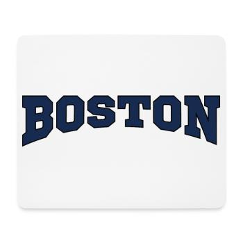 Boston Block Font Logo - Mouse Pad (horizontal) - white - Front