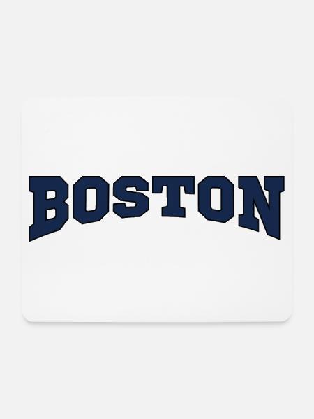 Boston Blockschrift Logo - Mousepad (Querformat) - Weiß